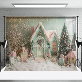 Lofaris Grün Rosa Schneebedeckt Bäume Urlaub Winter Foto Hintergrund